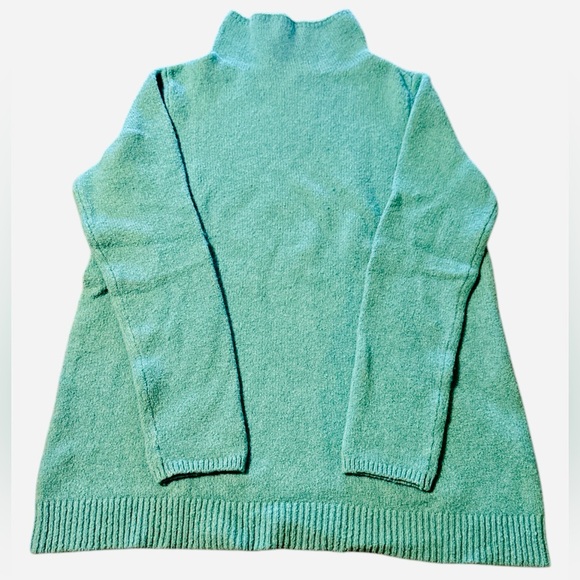 J. Jill Sweaters - J Jill Sweater Size Medium Aqua Blue Long Sleeve Mock Neck Relaxed Fit Soft